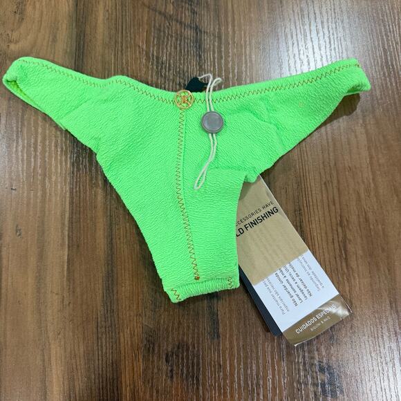 ViX by Paula Hermanny Firenze Basic Cheeky Bikini Bottom Vacation Lime Green XS - Picture 1 of 4